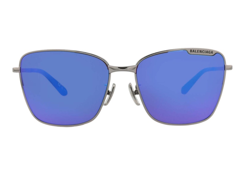 Balenciaga Square Frame Metal Sunglasses Ruthenium/Violet (Bb0279Sa-30013991-004-60442)