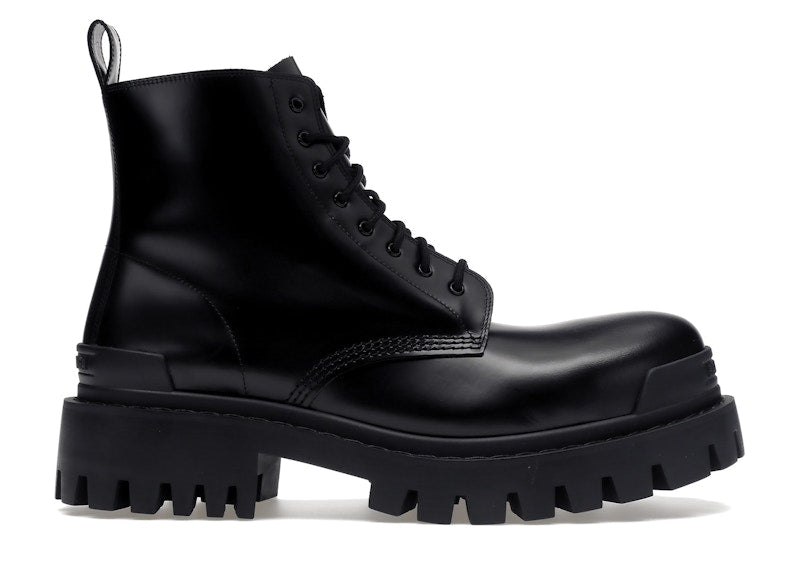 Balenciaga Strike 20Mm Lace Up Boot Black