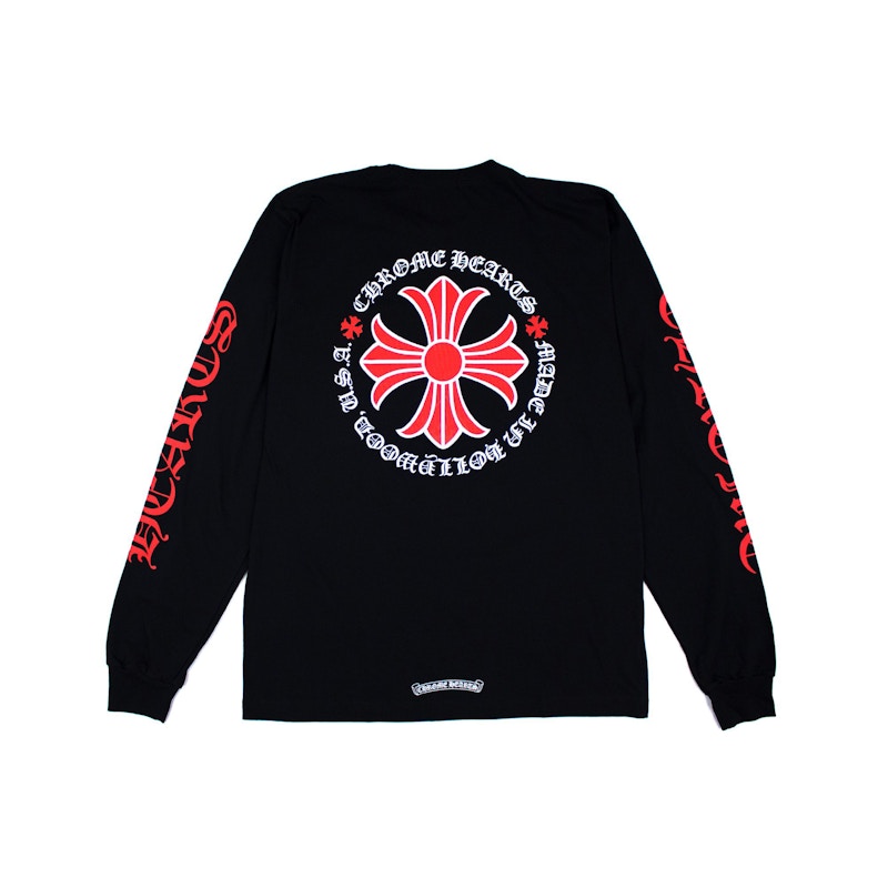 Chrome Hearts Made In Hollywood Plus Cross L/S T-Shirt Black/Red