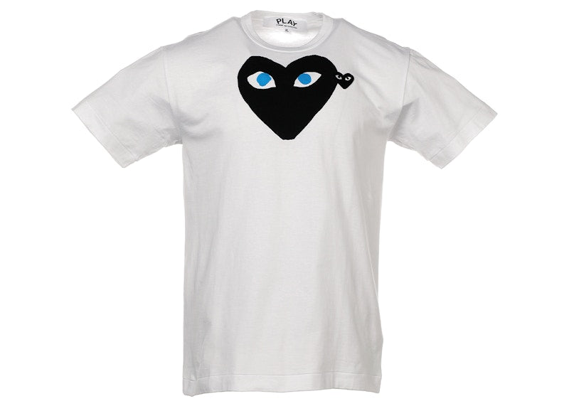 Comme Des Garcons Play Black Heart Blue Eyes T-Shirt White