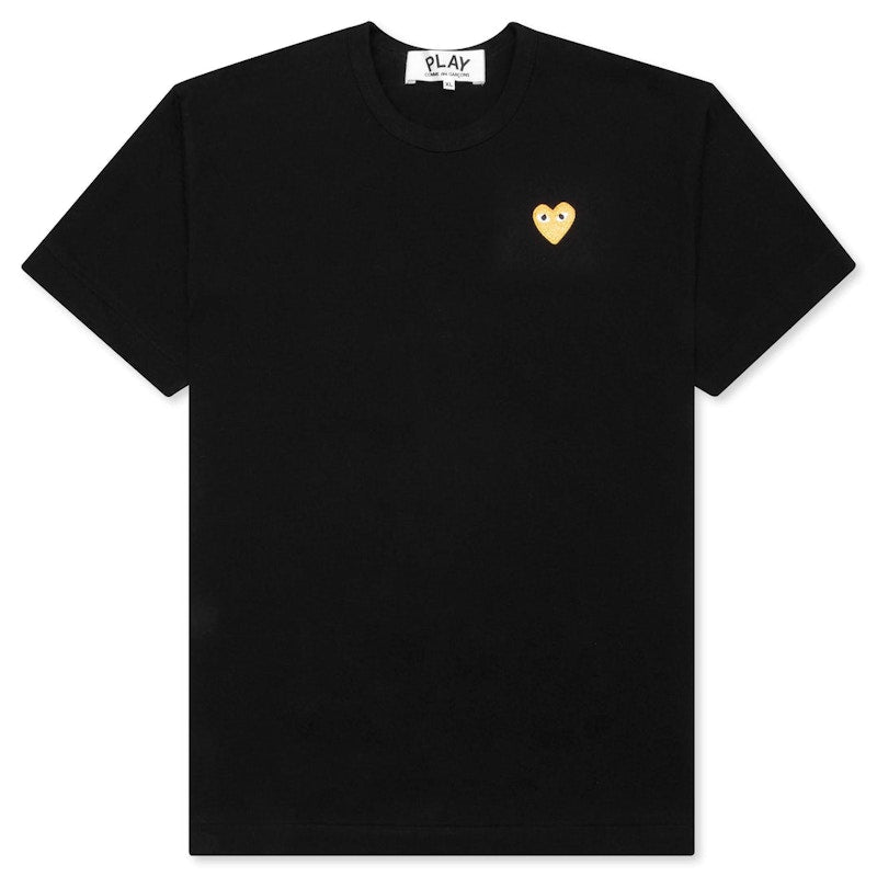 Comme Des Garcons Play Gold Heart T-Shirt Black