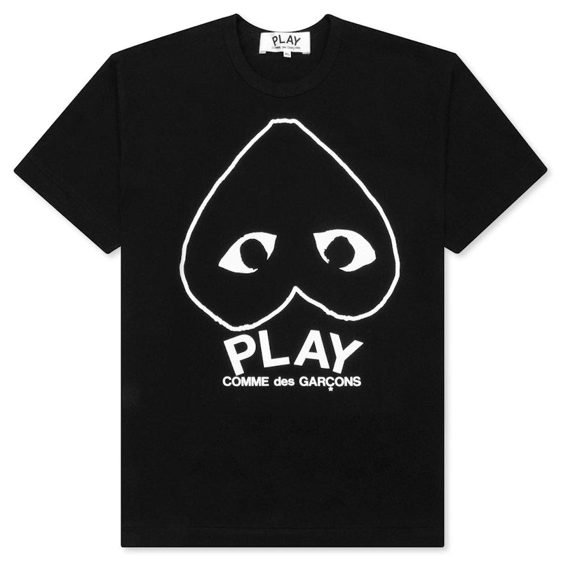 Comme Des Garcons Play Inverted Outline Heart T-Shirt Black