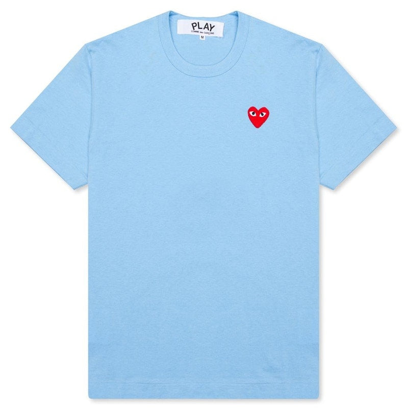 Comme Des Garcons Play Pastelle Red Emblem T-Shirt Blue