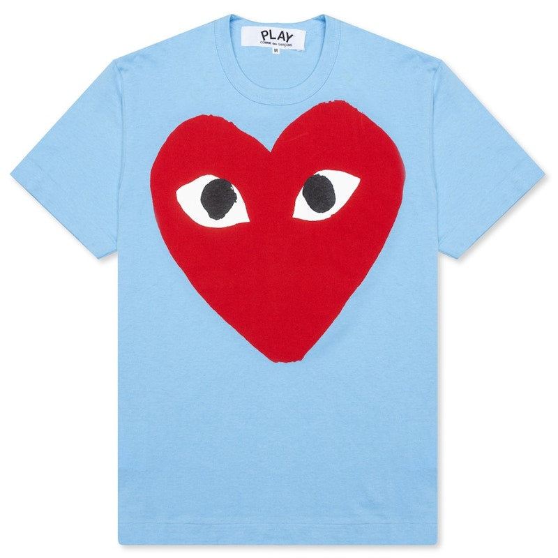 Comme Des Garcons Play Pastelle Red Heart T-Shirt Blue