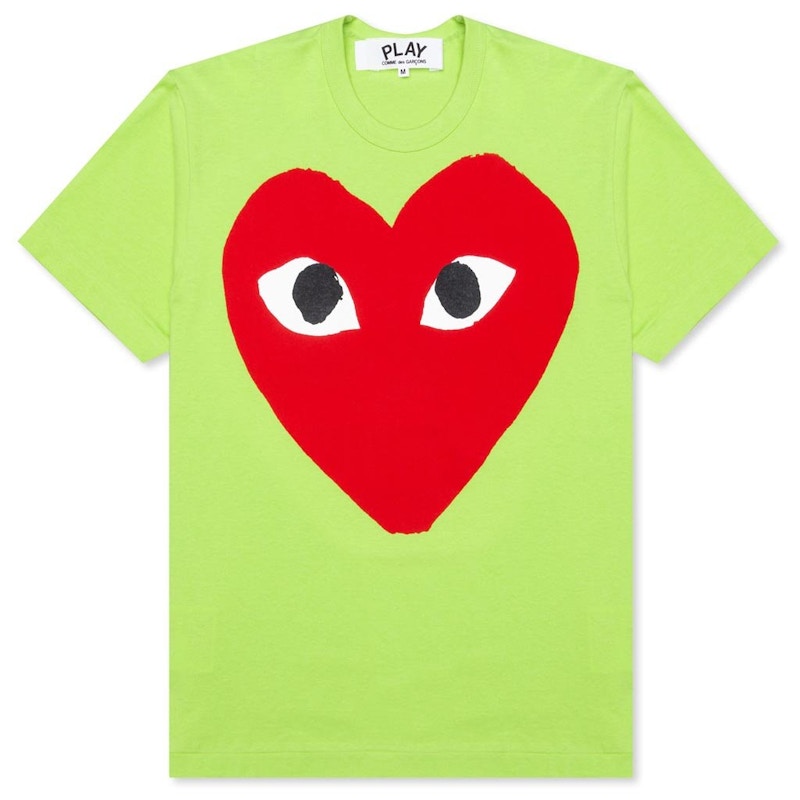 Comme Des Garcons Play Pastelle Red Heart T-Shirt Green