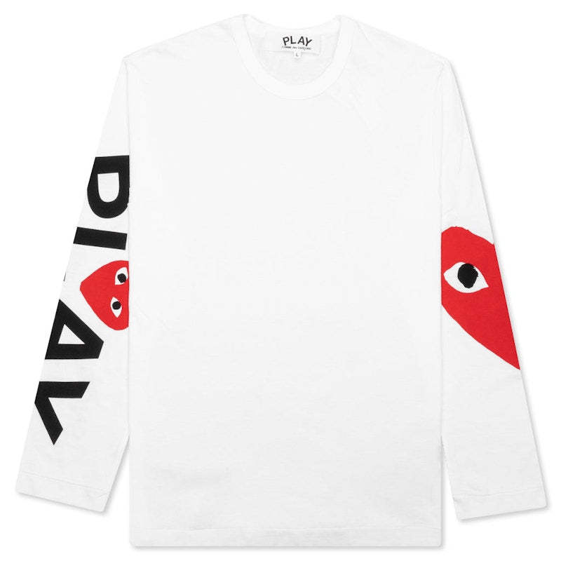 Comme Des Garcons Play Red Big Heart L/S T-Shirt White