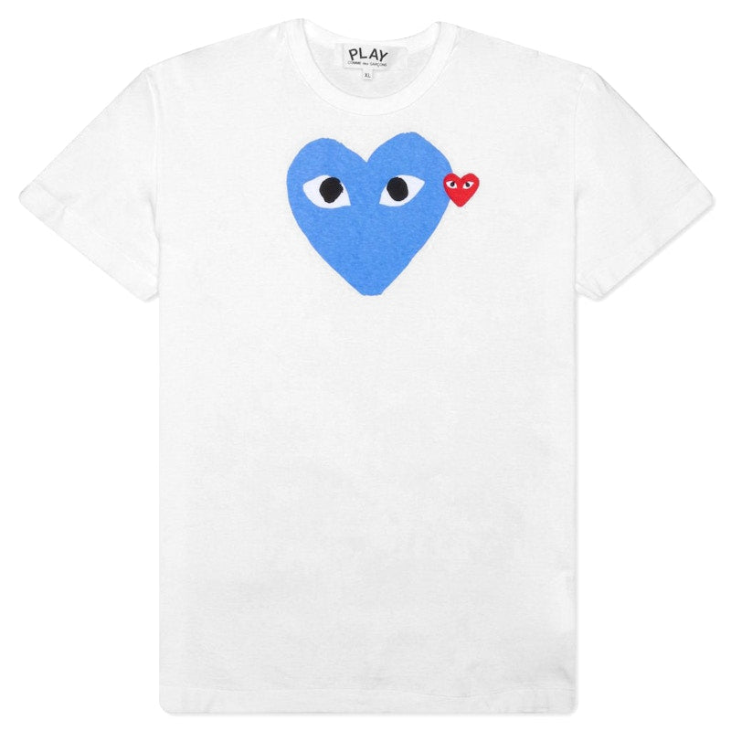 Comme Des Garcons Play Red Emblem Heart T-Shirt White/Blue