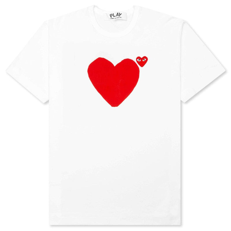 Comme Des Garcons Play Red Emblem No Eyes T-Shirt White