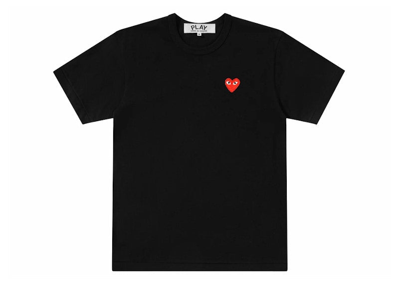 Comme Des Garcons Play Red Emblem T-Shirt Black