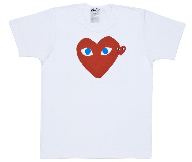 Comme Des Garcons Play Red Heart Blue Eyes T-Shirt White