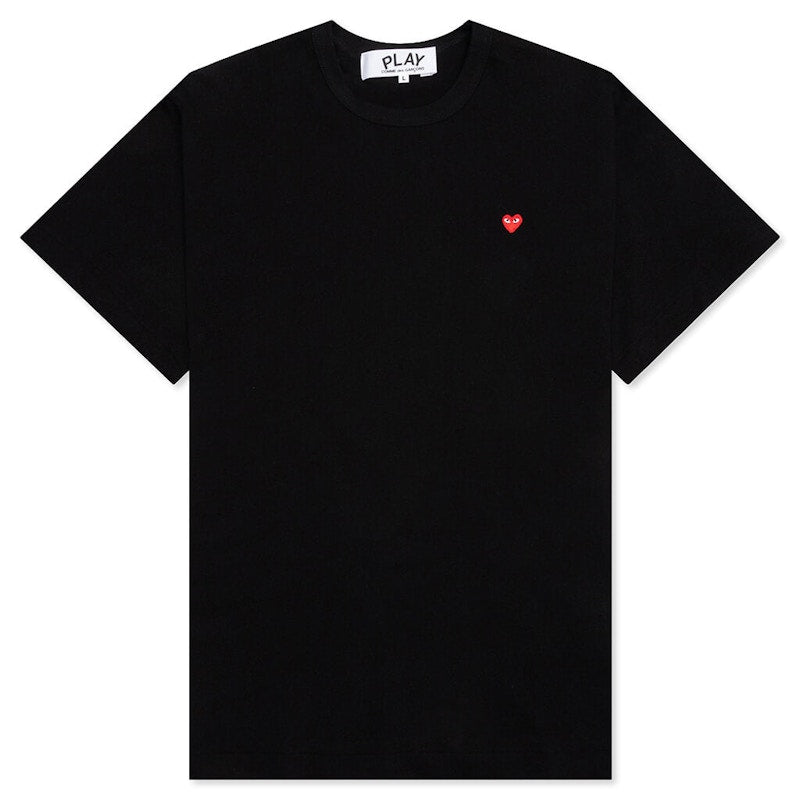 Comme Des Garcons Play Small Red Heart T-Shirt Black