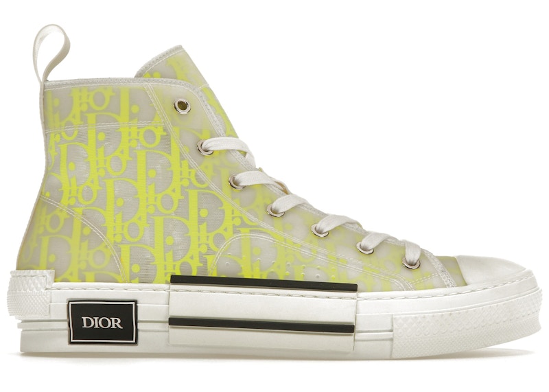 Dior B23 High Top White Yellow Oblique