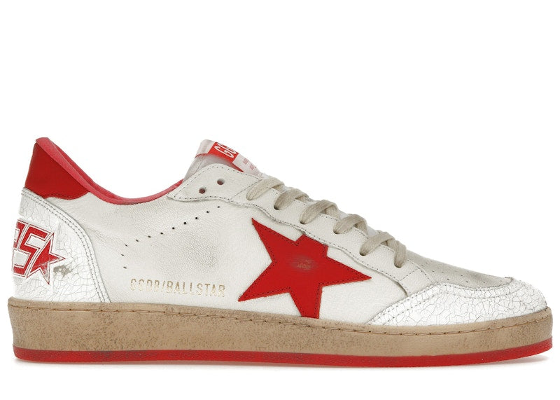 Golden Goose Ball-Star Low White Red