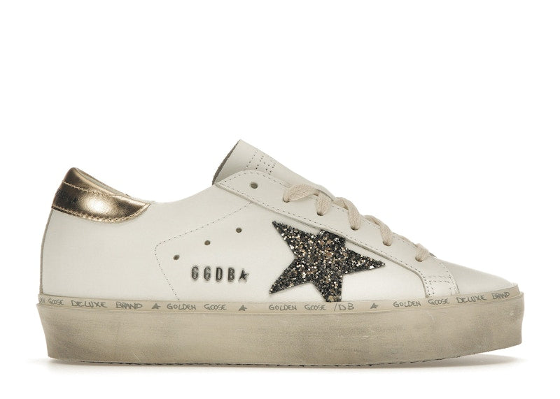 Golden Goose Hi Star White Glitter Gold (Women's)