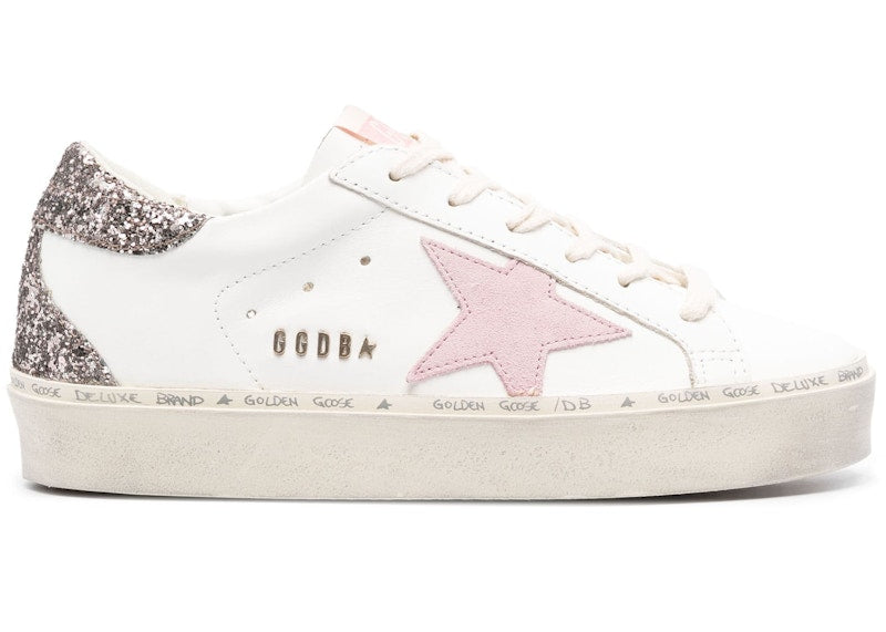 Golden Goose Hi Star White Antique Pink Glitter (Women's)