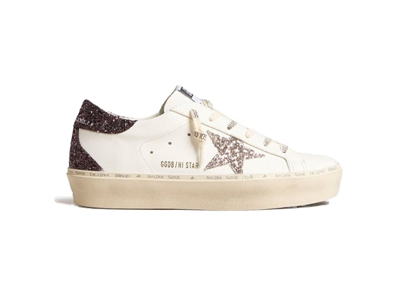 Golden Goose Hi-Star White Silver Grey Glitter (Women's)