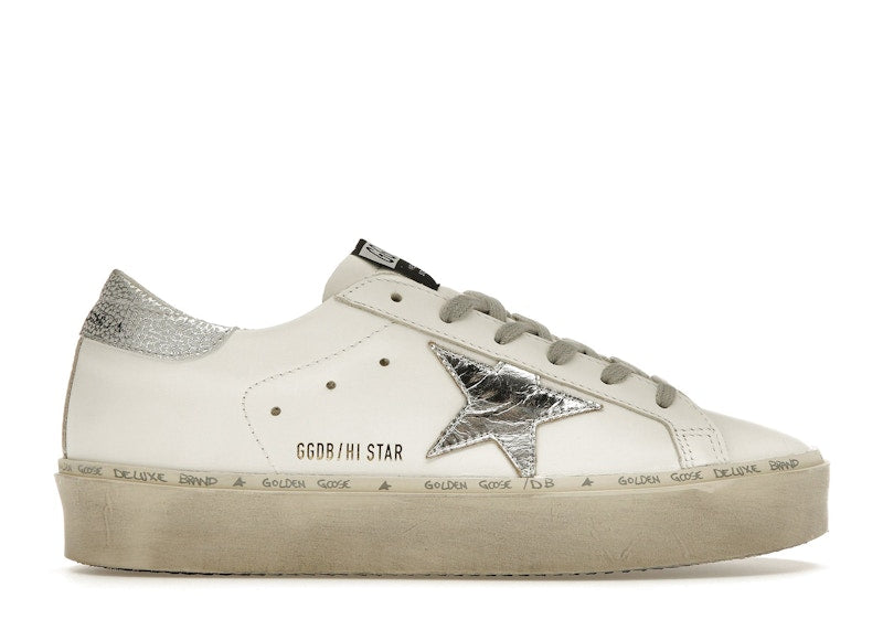 Golden Goose Hi Star White Silver (Women's)