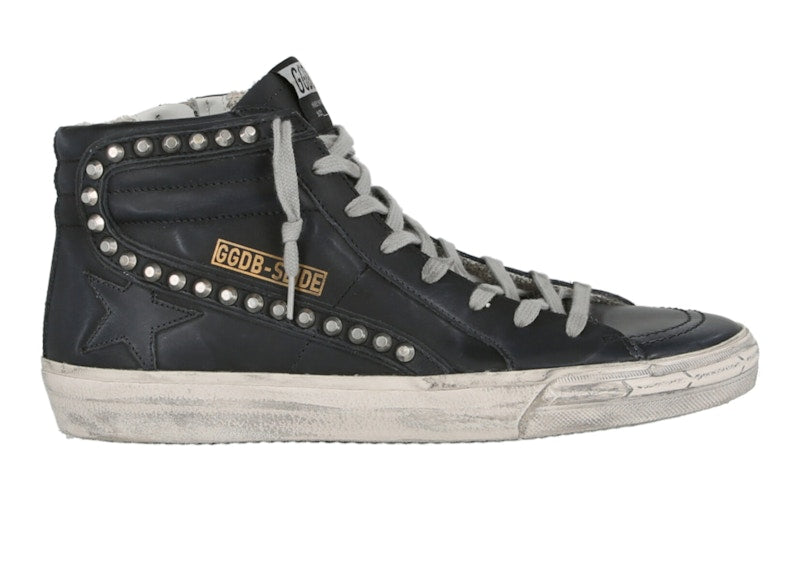 Golden Goose Slide Black Studded