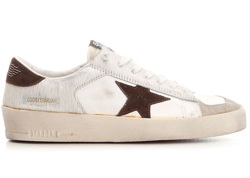 Golden Goose Stardan Pony Hair White Brown