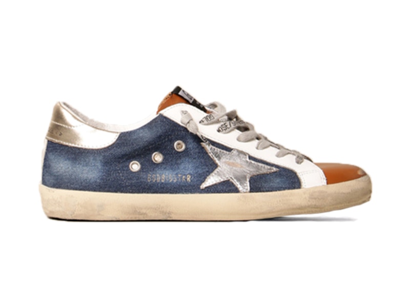 Golden Goose Super-Star Blue Denim Silver Tan