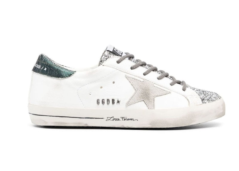 Golden Goose Super-Star Love Forever White Silver Green (Women's)