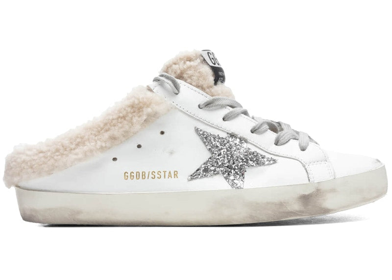 Golden Goose Super-Star Sabot White Silver Beige (Women's)