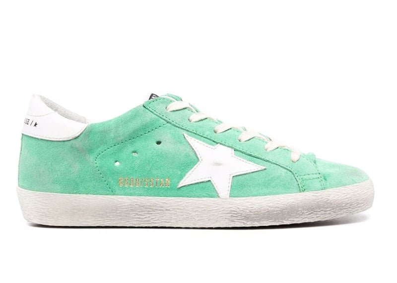 Golden Goose Super Star Suede Aquamarine White (Women's)