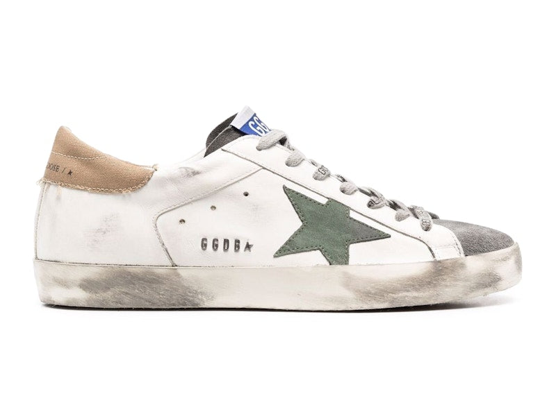 Golden Goose Super-Star White Beige Green