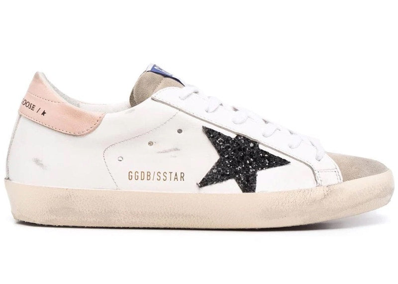 Golden Goose Super-Star White Black Glitter (Women's)