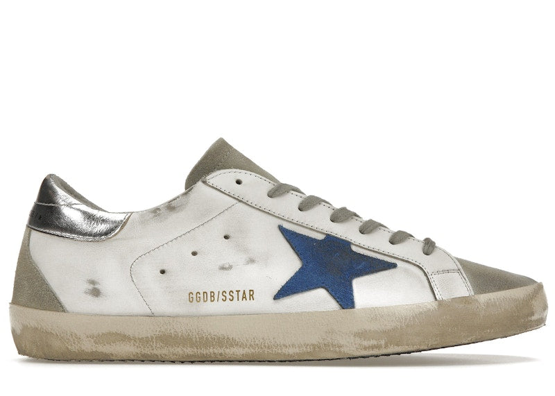 Golden Goose Super-Star White Elecctric Blue Silver