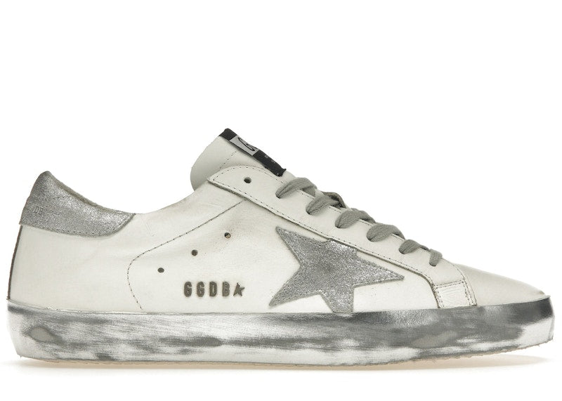 Golden Goose Super-Star White Silver Glitter