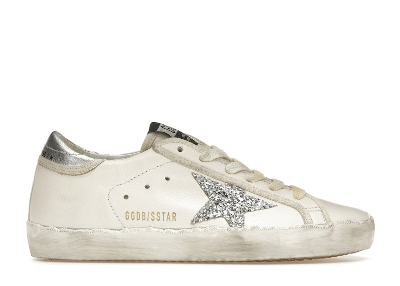 Golden Goose Super-Star White Silver Glitter (Women's)