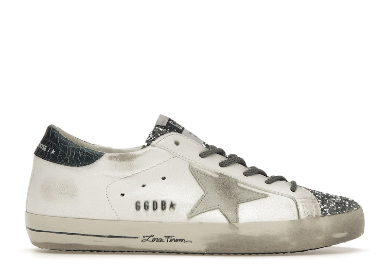 Golden Goose Super-Star Glitter Cream Silver (Women's)