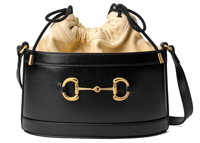 Gucci 1955 Horsebit Bucket Bag Small Black/Butter