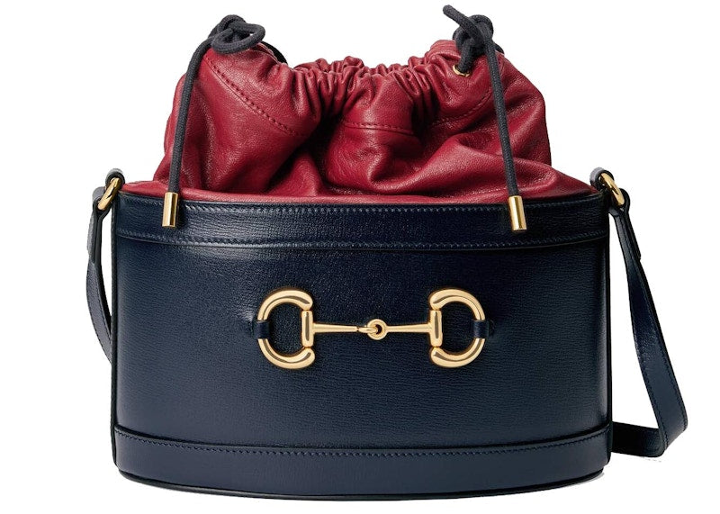 Gucci 1955 Horsebit Bucket Bag Small Blue/Red