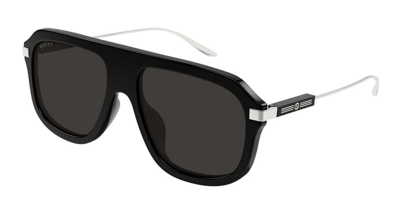 Gucci Acetate Aviator Frame Sunglasses Black/Grey (Gg1309S-005-Fr)