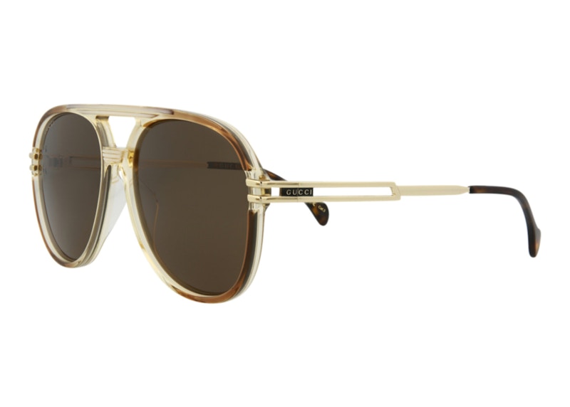 Gucci Aviator Sunglasses Brown/Gold/Brown (Gg1104S-30012810-002)