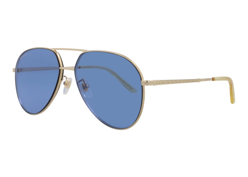 Gucci Aviator Sunglasses Gold/Blue (Gg0356S-30002943-009)