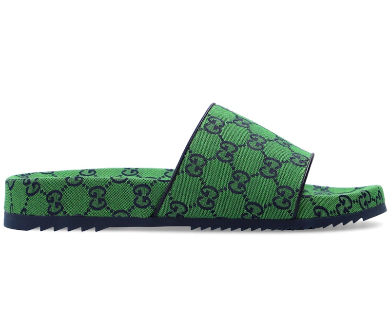 Gucci Gg Canvas Slide Green Monogram