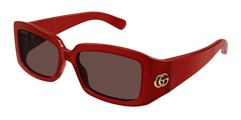 Gucci Gg Corner Square Sunglasses Burgundy/Brown (Gg1403Sk-003)