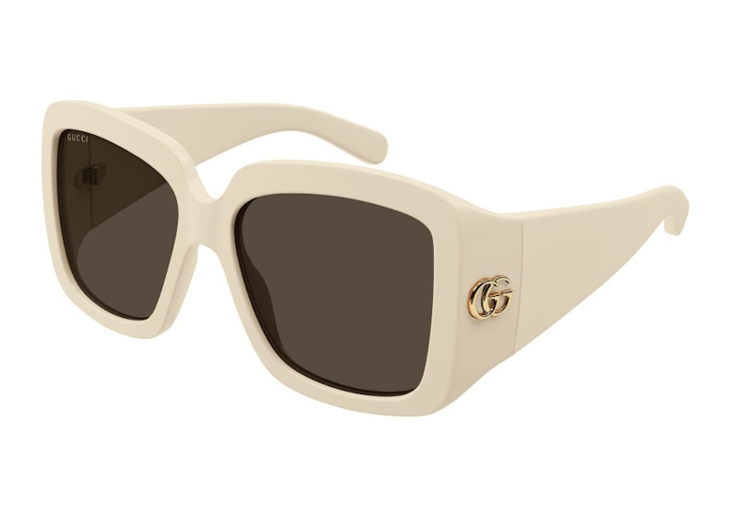 Gucci Gg Corner Sunglasses Ivory/Brown (Gg1402Sa-004)