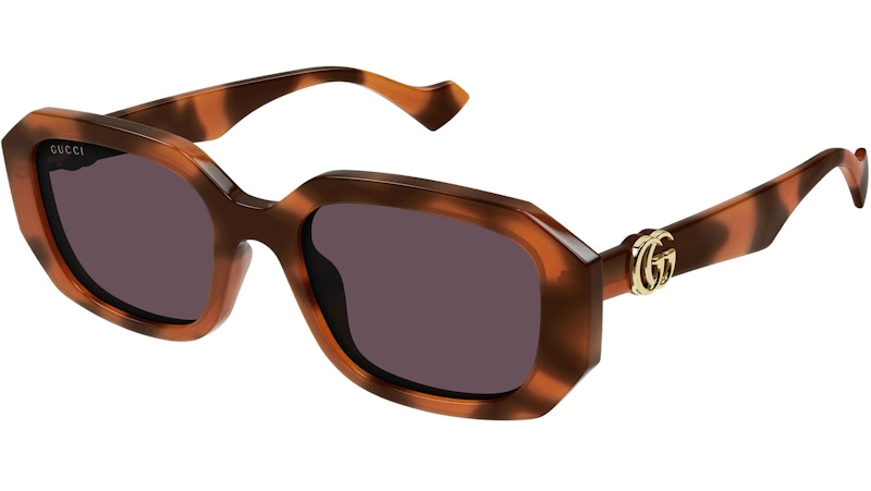 Gucci Gg Generation Rectangle Sunglasses Orange/Violet (Gg1535S-005)