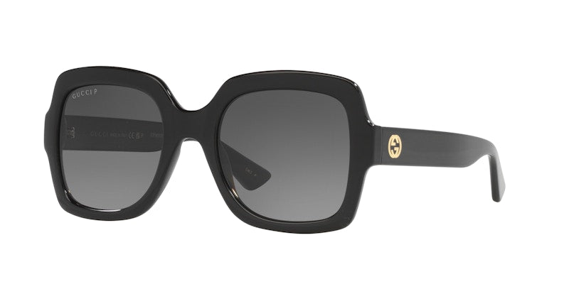 Gucci Gg Logo Rectangle Sunglasses Black/Gold (Gg1337S 002)