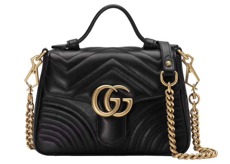 Gucci Gg Marmont Top Handle Bag Mini Black