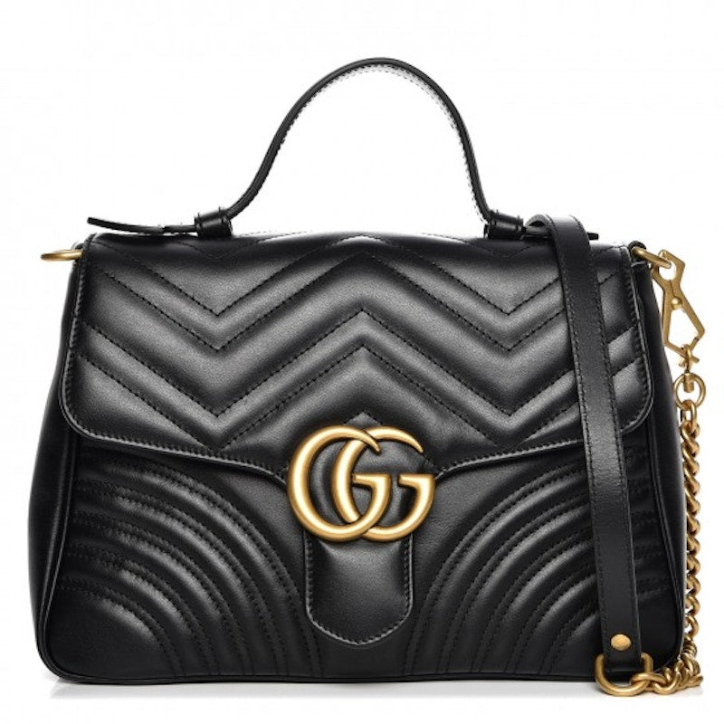 Gucci Gg Marmont Small Top Handle Bag Black