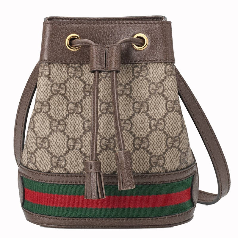 Gucci Ophidia Bucket Bag Gg Supreme Mini Beige/Ebony