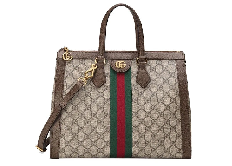 Gucci Ophidia Gg Top Handle Bag Medium Beige/Ebony