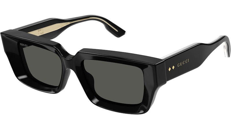 Gucci Rectangle Sunglasses Black/Grey (Gg1529S-001)