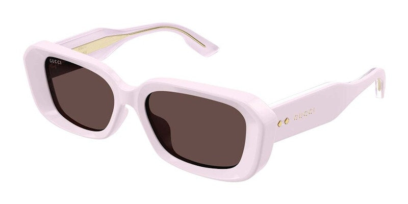 Gucci Rectangle Sunglasses Pink/Brown (Gg1531Sk-003-54)