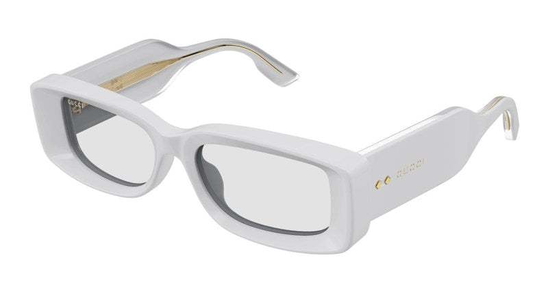 Gucci Rectangle Sunglasses White/Grey (Gg1528S-005)